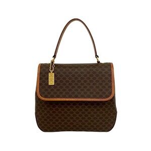 CELINE Vintage Macadam Blazon Triomphe Pattern Leather Handbag Mini Tote Bag ...